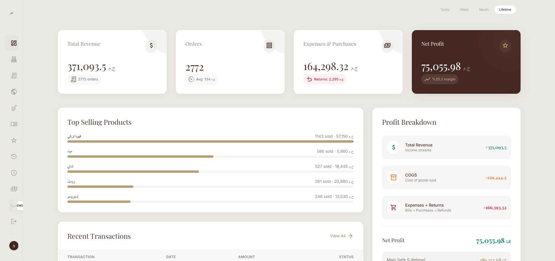 SaaS ERP Dashboard
